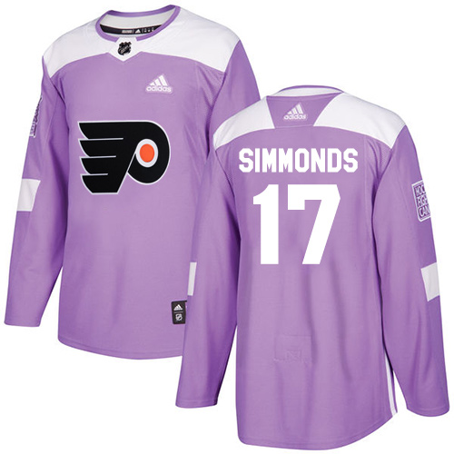 Adidas Philadelphia Flyers #17 Wayne Simmonds Purple Authentic Fights Cancer Stitched Youth Jersey Youth