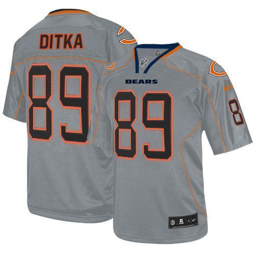 Bears #89 Mike Ditka Lights Out Grey Men's Stitched Elite Jersey