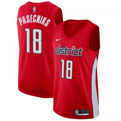 Washington Wizards #18 Anzejs Pasecniks Red Womens Swingman Earned Edition Jersey Womens