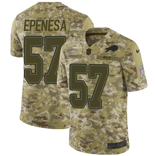 Buffalo Bills #57 A.J. Epenesas Camo Youth Stitched Limited 2018 Salute To Service Jersey Youth
