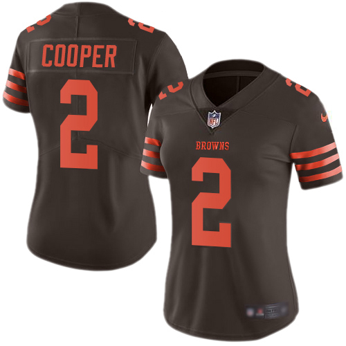 Browns #2 Amari Cooper Brown Women's Stitched Limited Rush Jersey
