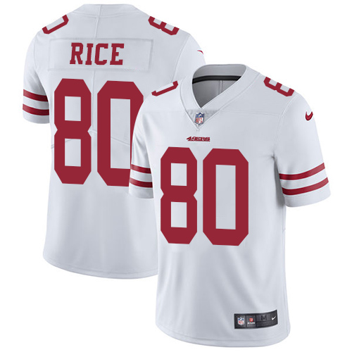 49ers #80 Jerry Rice White Youth Stitched Vapor Untouchable Limited Jersey