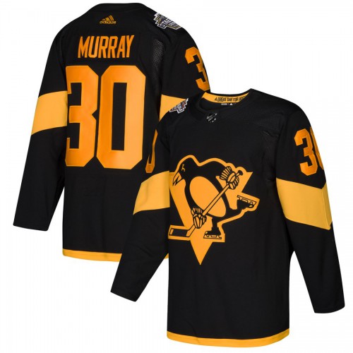 adidas Pittsburgh Penguins #30 Matt Murray Black 2019 Stadium Series Authentic Stitched Jersey Men's