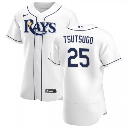 Tampa Bay Tampa Bay Rays #25 Yoshi Tsutsugo Men's White Home 2020 Authentic Player Jersey Men's