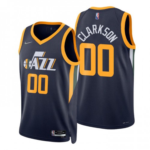 Utah Jazz #00 Jordan Clarkson Navy Mens 2021-22 75th Anniversary Diamond Swingman Jersey - Icon Edition Mens