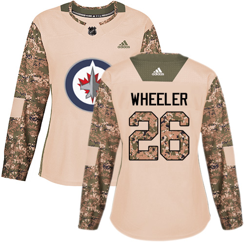 Adidas Winnipeg Jets #26 Blake Wheeler Camo Authentic 2017 Veterans Day Women's Stitched Jersey Womens