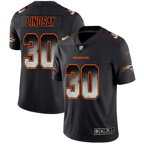 Denver Broncos #30 Phillip Lindsay Black Men's Stitched Vapor Untouchable Limited Smoke Fashion Jersey Men's