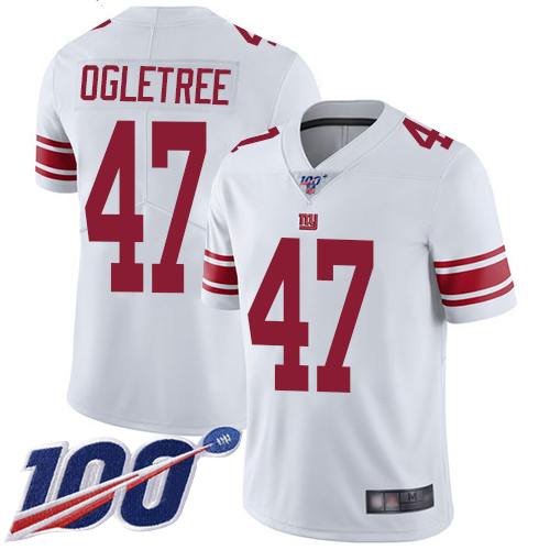 New York Giants #47 Alec Ogletree White Men's Stitched 100th Season Vapor Limited Jersey Men's