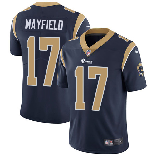 Rams #17 Baker Mayfield Navy Blue Team Color Men's Stitched Vapor Untouchable Limited Jersey