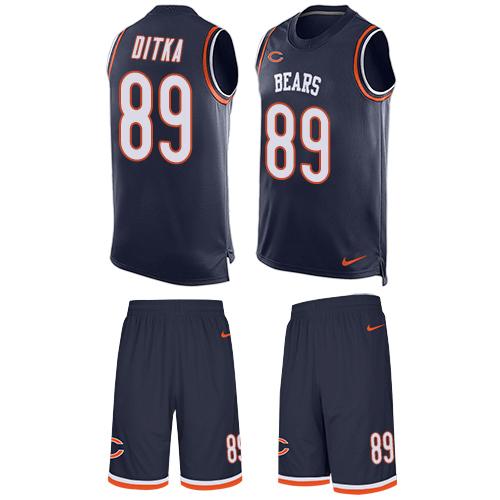 Bears #89 Mike Ditka Navy Blue Team Color Men's Stitched Limited Tank Top Suit Jersey
