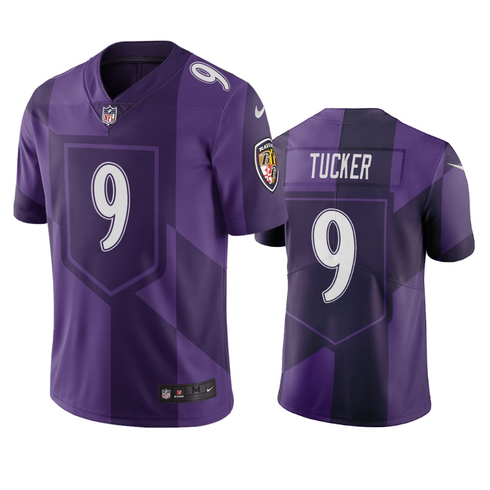 Baltimore Ravens #9 Justin Tucker Purple Vapor Limited City Edition Jersey