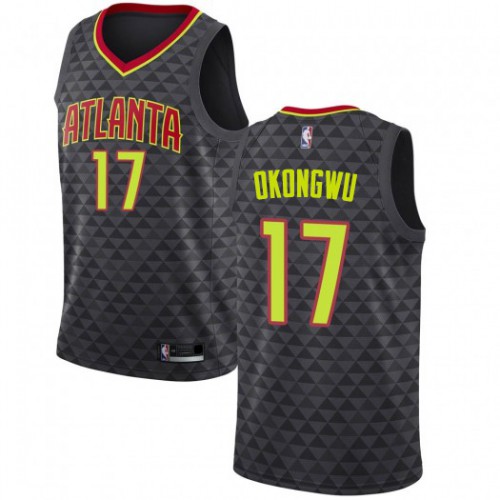 Atlanta Hawks #17 Onyeka Okongwu Black Youth Swingman Icon Edition Jersey Youth