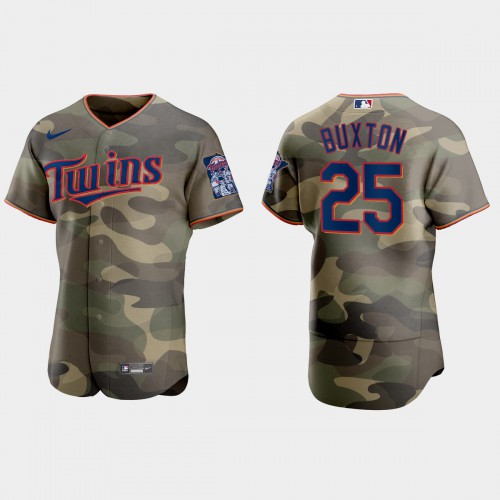Minnesota Minnesota Twins #25 Byron Buxton Men's 2021 Armed Forces Day Authentic Jersey -Camo Men's