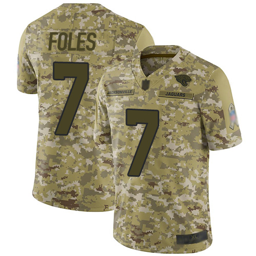 Jacksonville Jaguars #7 Nick Foles Camo Youth Stitched Limited 2018 Salute to Service Jersey Youth