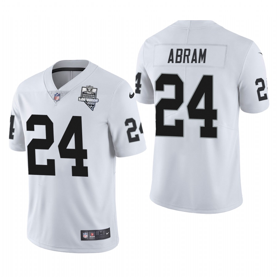 Las Vegas Raiders #24 Johnathan Abram Men's 2020 Inaugural Season Vapor Limited Jersey White