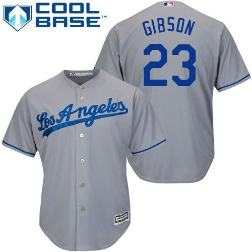 Los Angeles Dodgers #23 Kirk Gibson Grey Cool Base Stitched Youth Jersey Youth