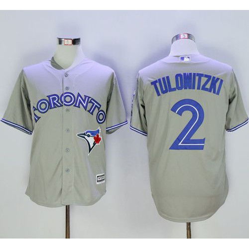 Toronto Blue Jays #2 Troy Tulowitzki Grey New Cool Base 40th Anniversary Stitched Jersey Men's