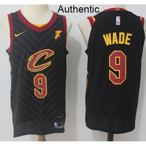 Cleveland Cavaliers #9 Dwyane Wade Black Authentic Statement Edition Jersey Mens
