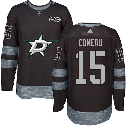 Adidas Dallas Stars #15 Blake Comeau Black 1917-2017 100th Anniversary Stitched Jersey Men's