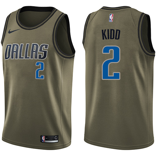 Dallas Mavericks #2 Jason Kidd Green Salute to Service Youth Swingman Jersey Youth