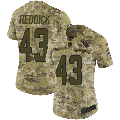Arizona Cardinals #43 Haason Reddick Camo Women's Stitched Limited 2018 Salute to Service Jersey Womens