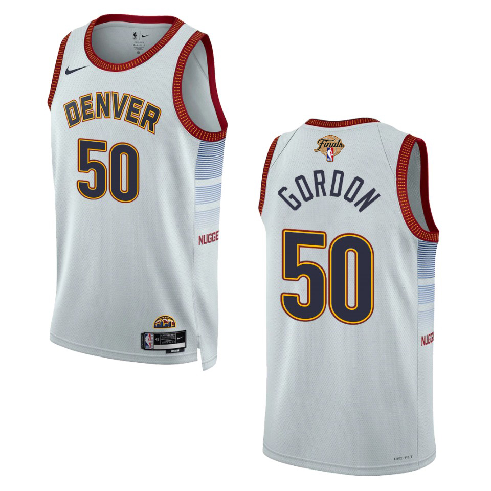 Denver Nuggets #50 Aaron Gordon Unisex Silver 2023 Finals Patch Swingman Jersey - City Edition