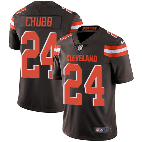 Browns #24 Nick Chubb Brown Team Color Men's Stitched Vapor Untouchable Limited Jersey