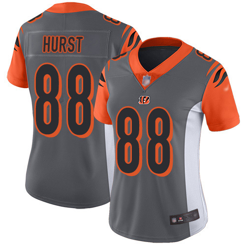 Bengals #88 Hayden Hurst Silver Women's Stitched Limited Inverted Legend Jersey