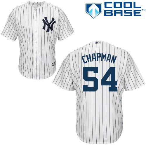 New York Yankees #54 Aroldis Chapman White Home Stitched Youth Jersey Youth