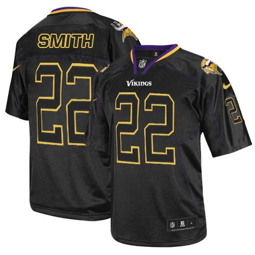 Vikings #22 Harrison Smith Lights Out Black Men's Stitched Elite Jersey