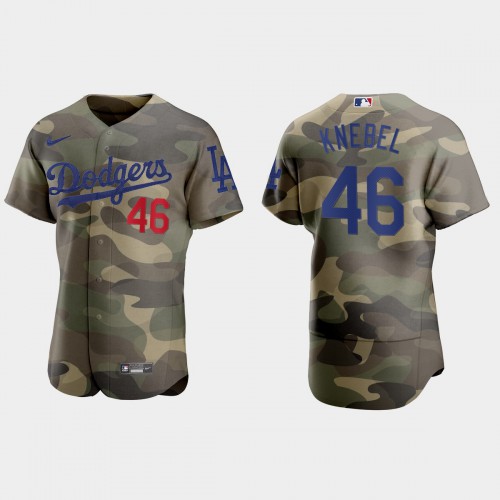 Los Angeles Los Angeles Dodgers #46 Corey Knebel Men's 2021 Armed Forces Day Authentic Jersey -Camo Men's
