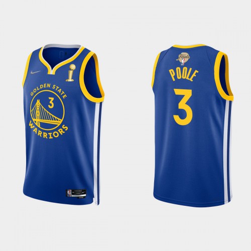 Golden State Golden State Warriors #3 ordan Poole Mens Blue 2021-22 Finals Champions Swingman Jersey Mens