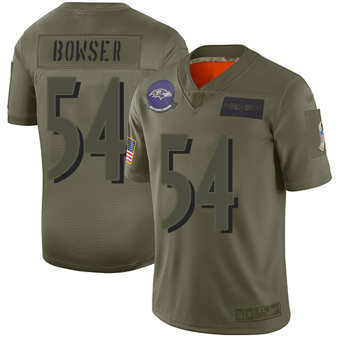 Baltimore Ravens #54 Tyus Bowser Camo Men's Stitched Limited 2019 Salute To Service Jersey Men's