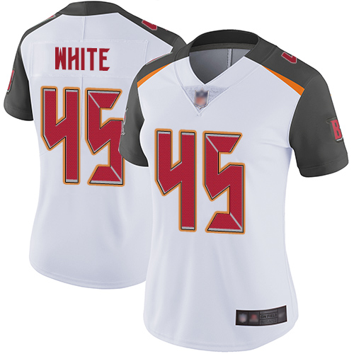 Buccaneers #45 Devin White White Women's Stitched Vapor Untouchable Limited Jersey