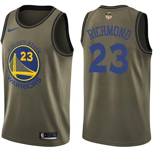 Golden State Warriors #23 Mitch Richmond Green Salute to Service The Finals Patch Swingman Jersey Mens