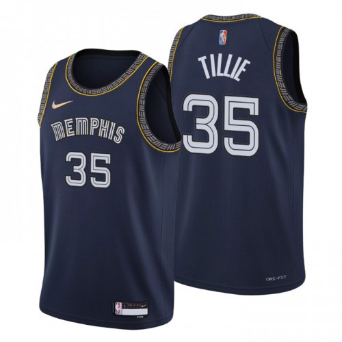 Memphis Memphis Grizzlies #35 Killian Tillie Mens Navy 2021/22 Swingman Jersey - City Edition Mens