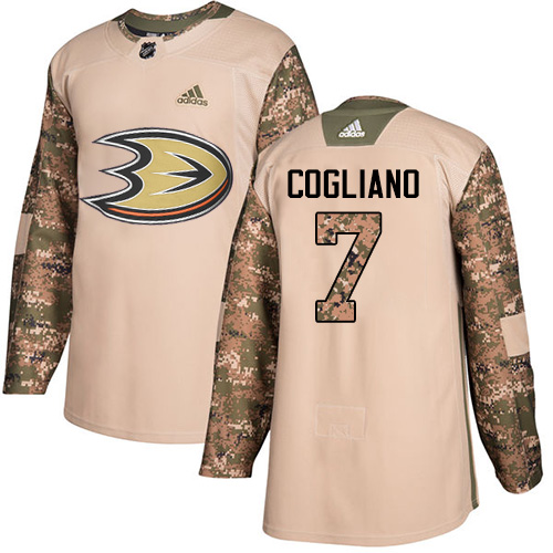 Adidas Anaheim Ducks #7 Andrew Cogliano Camo Authentic 2017 Veterans Day Stitched Jersey Men's
