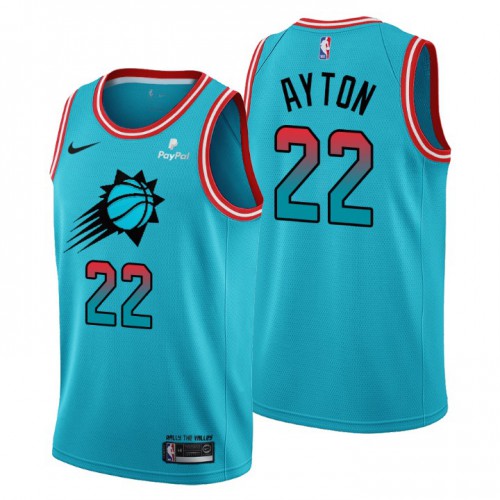 Phoenix Suns #22 Deandre Ayton Mens 2022-23 City Edition Jersey - Cherry Blossom Blue Mens