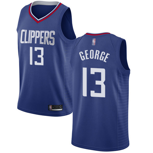 Los Angeles Clippers #13 Paul George Blue Womens Swingman Icon Edition Jersey Womens