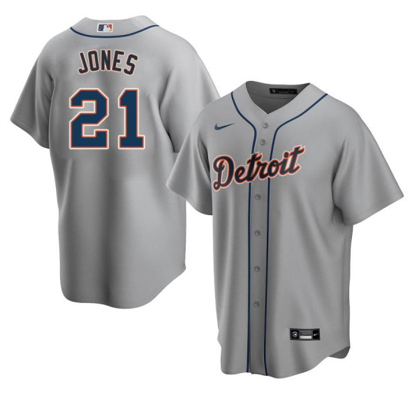 Men's Youth Women's Detroit Tigers 21 Replica 2020 Gray Road Jacoby Jones Jersey