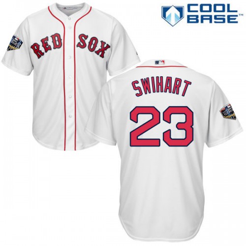 Boston Red Sox #23 Blake Swihart White Cool Base 2018 World Series Stitched Youth Jersey Youth