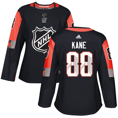 Adidas Chicago Blackhawks #88 Patrick Kane Black 2018 All-Star Central Division Authentic Women's Stitched Jersey Womens