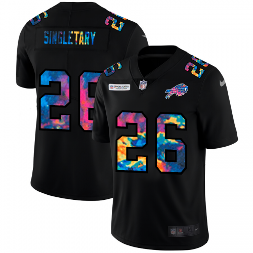 Buffalo Buffalo Bills?#26 Devin Singletary Men's Multi-Color Black 2020 Crucial Catch Vapor Untouchable Limited Jersey Men's