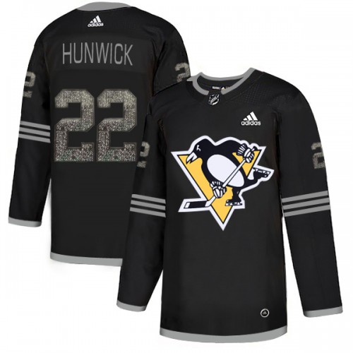 Adidas Pittsburgh Penguins #22 Matt Hunwick Black Authentic Classic Stitched Jersey Men's