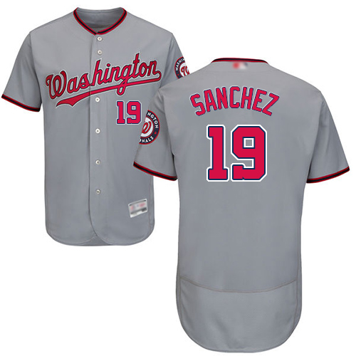 Washington Nationals #19 Anibal Sanchez Grey Flexbase Authentic Collection Stitched Jersey Men's