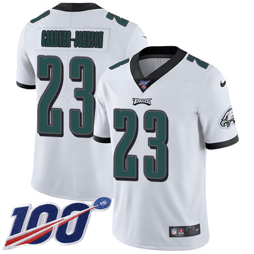 Eagles #23 C.J. Gardner-Johnson White Men's Stitched 100th Season Vapor Untouchable Limited Jersey