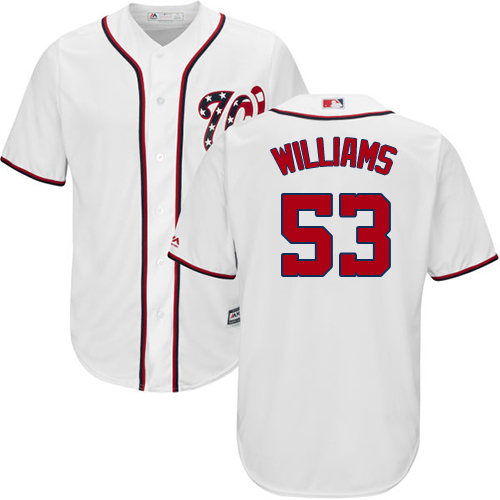Washington Nationals #53 Austen Williams White New Cool Base Stitched Jersey Men's