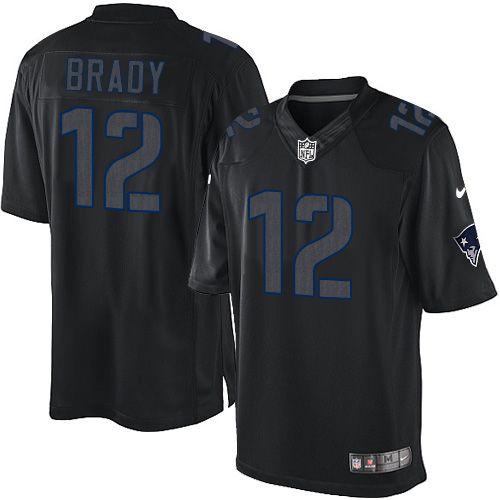 Patriots #12 Tom Brady Black Men's Stitched Impact Limited Jersey