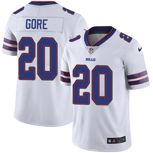 Buffalo Bills #20 Frank Gore White Men's Stitched Vapor Untouchable Limited Jersey Men's
