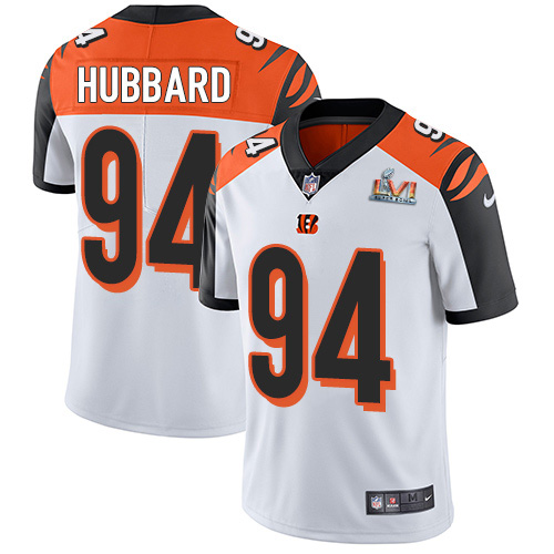 Bengals #94 Sam Hubbard White Super Bowl LVI Patch Men's Stitched Vapor Untouchable Limited Jersey